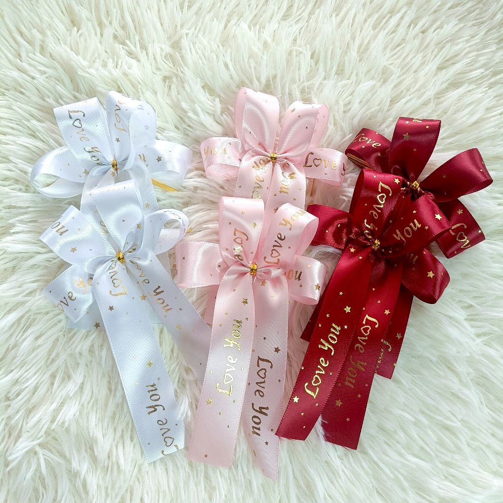 โบว์มัดลวด โบว์ติดกระเช้า โบว์มัดถุงขนม ( แพ็ค 1 ชิ้น)