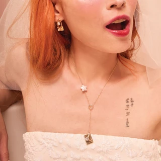 earika.earrings - Starry Love Note Necklace สร้อยคอยาวซองจดหมายไข่มุก วัสดุสแตนเลส stainless steel เหมาะสำหรับคนแพ้ง่าย