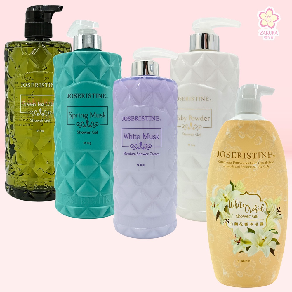 Joseristine Shower Gel 1000ml - White Musk Moisture / Baby Powder / Green Tea Citrus / White Orchid 