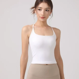 GymHub เสื้อกล้ามโยคะเสริมหลังสวย สำหรับวิ่งกลางแจ้ง ยกทรงกีฬาและฝึกพิลาทีส