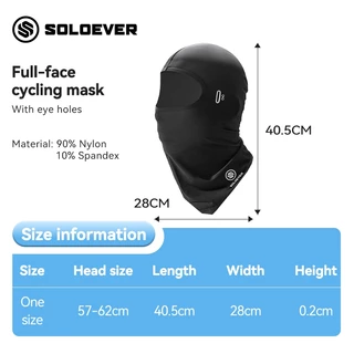 【TH】SOLOEVER หน้ากากปั่นจักรยาน แบบ Full-Face UPF50+ กันแดด Ice Silk ระบายอากาศเร็ว Balaclava mask