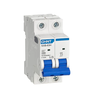 CHINT เบรกเกอร์ MCB NXB-63H 2P (10A-63A) 10kA Curve C เซอร์กิตเบรกเกอร์ สวิตช์ตัดวงจรอัตโนมัติ
