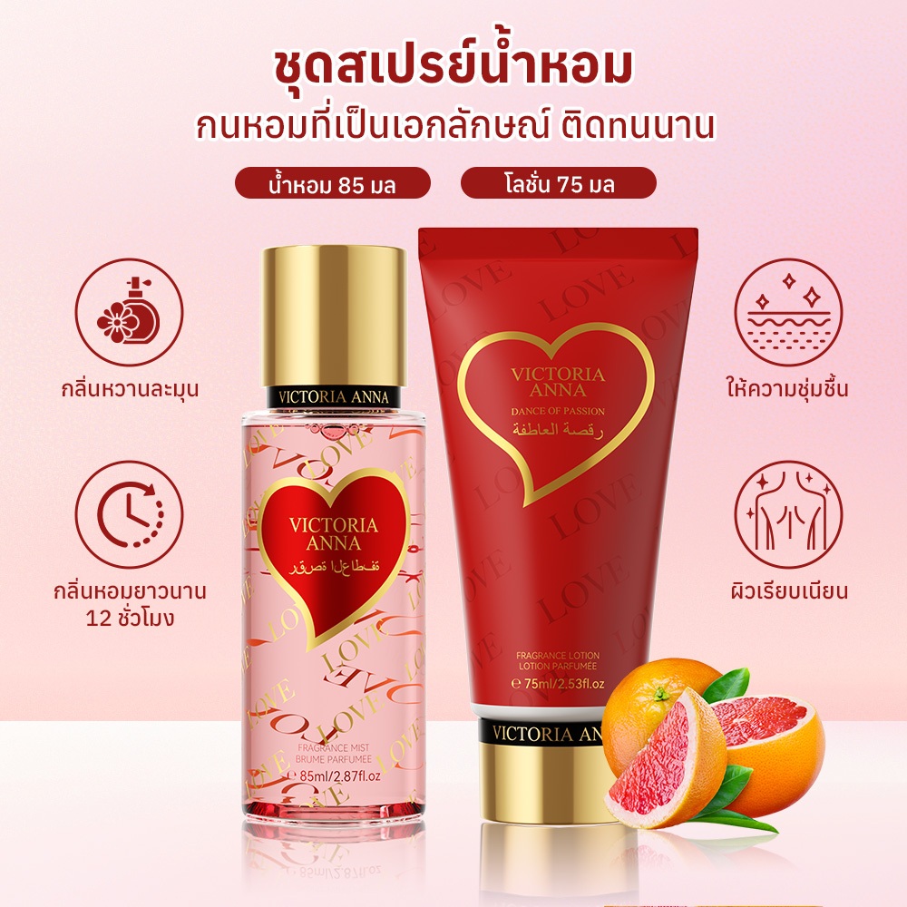 ชุดน้ําหอมและโลชั่นบํารุงผิว Victoria Anna perfume ส้มโอแดฟโฟดิล eau de parfum (EDT), ชุดของขวัญวันหยุด - รูปที่ 6