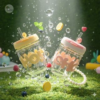 แก้วกาแฟ แก้วน้ำเด็ก 350 Ml. แบบมีหูหิ้วสร้อยไข่มุก/แบบไม่มี…