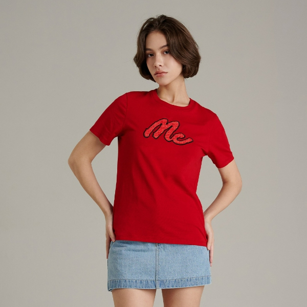 Mc JEANS (แม็คยีนส์) เสื้อยืดผู้หญิง เสื้อยืดแขนสั้น ทรงเรกูลาร์ Regular Fit T-Shirt มีให้เลือก 5 สี MTSZB51