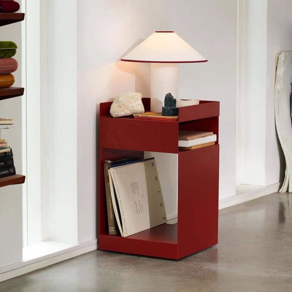 โต๊ะข้างโซฟาสไตล์นอร์ดิก เรียบง่ายทันสมัย สำหรับห้องนอนในบ้าน ตู้ข้างเตียงยอดนิยม รถเข็นขนาดเล็กเคลื่อนย้ายได้ แบบสีครีม - รูปที่ 4