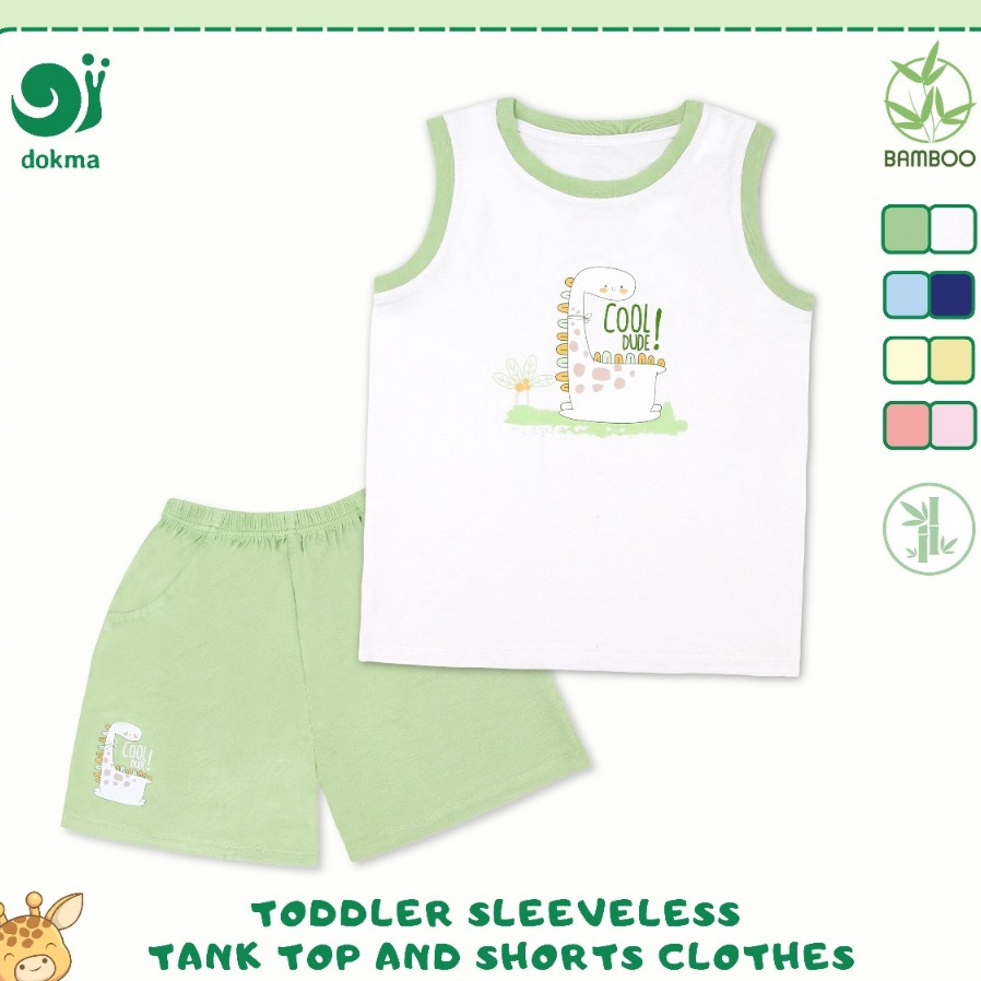 Dokma (7.9-14.2kg) DT137 ชุดเสื้อกล้ามเด็ก ผ้าใยไผ่ Baby Sleeveless Clothes(6-9M , 9-12M, 12-18M, 18-24M, 24-36M) - รูปที่ 2