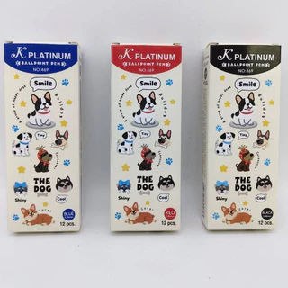 🎀กล่อง 12 ด้าม (469)🎀ปากกาลูกลื่นด้ามการ์ตูนDOG หัว0.38 มิล แบบหัวกด เขียนลื่น เขียนดี เครื่องเขียนสำนักงาน โรงเรียน