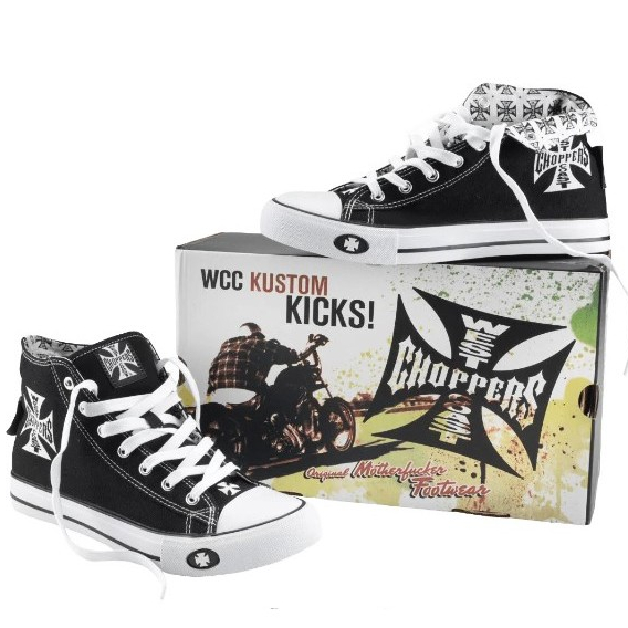 รองเท้าหุ้มข้อ West Coast Choppers รุ่น Warrior Hi-Tops - Black ของแท้ 100% นำเข้าจาก USA