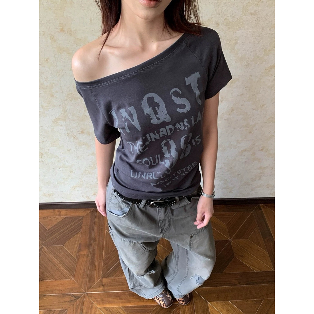 9029# เสื้อคอกว้างแขนสั้นสกรีนลายช่วงอก เนื้อผ้าดี ใส่สบาย  TAG:WG.WE ราคา ถูกที่สุด ดีลบีเคเค แกลเลอรีภาพที่ 8