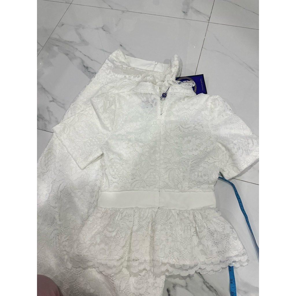(หน้าผ้าเล็ก1 นิ้ว) เสื้อ 21“ กระโปรง 37”) ชุดเซตกระโปรง ชุดลูกไม้ สีขาว ผ้านิ่ม งานป้าย chalita ราคา ถูกที่สุด ดีลบีเคเค แกลเลอรีภาพที่ 6