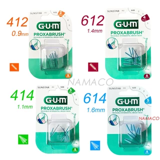 Gum แปรงซอกฟัน Proxabrush Classic Interdental brush handle #625 แปรงซอกฟัน refill#414/614/412/612