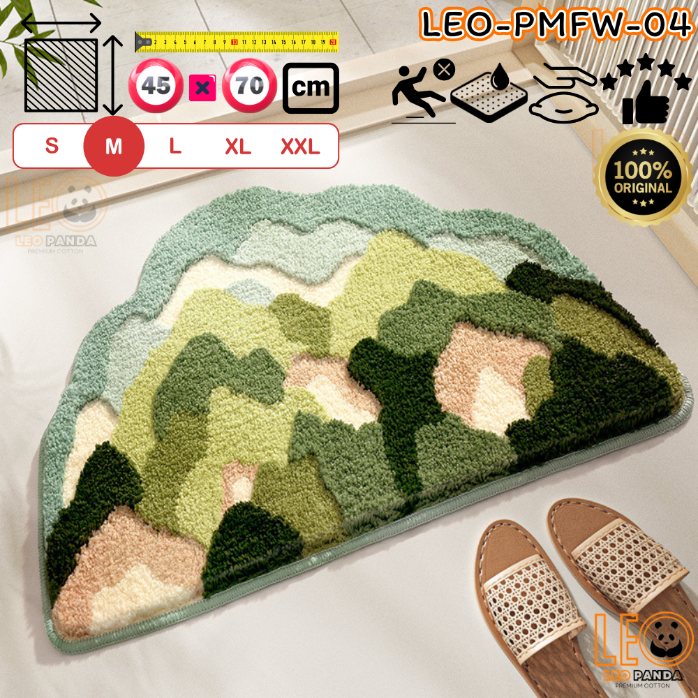 LEO PANDA พรมเช็ดเท้า เกรด Super Premium แบบหนานุ่มพิเศษ Polyester ขนาด 45 x 70 CM สไตล์มินิมอล ลาย ดอกไม้พรีเมี่ยม รูปที่ 4