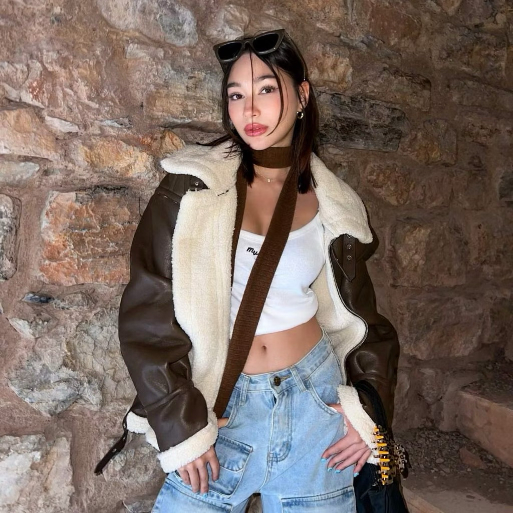 Whatwewearrr  Leather jacket  Brown