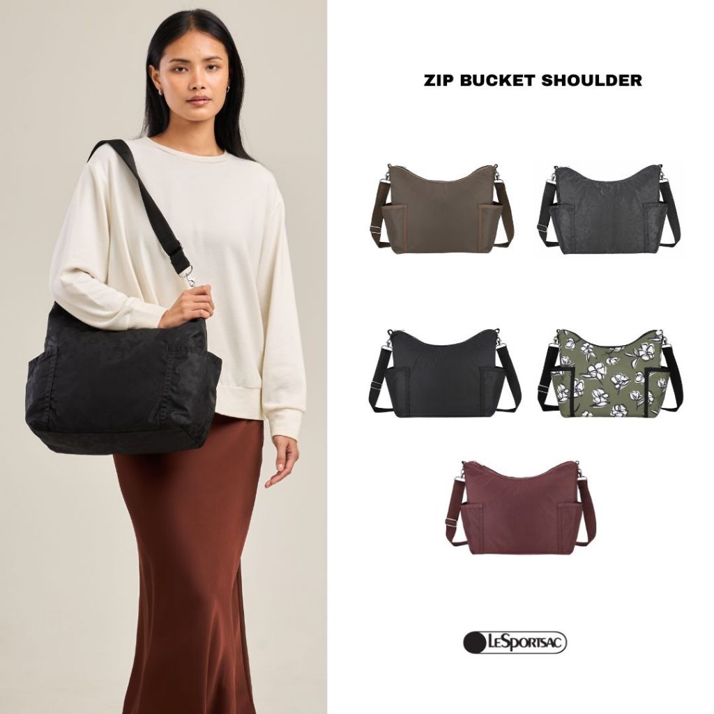 Lesportsac Zip Bucket Shoulder Bag กระเป๋าสะพายไหล่ กระเป๋าทรงถัง Style 2902