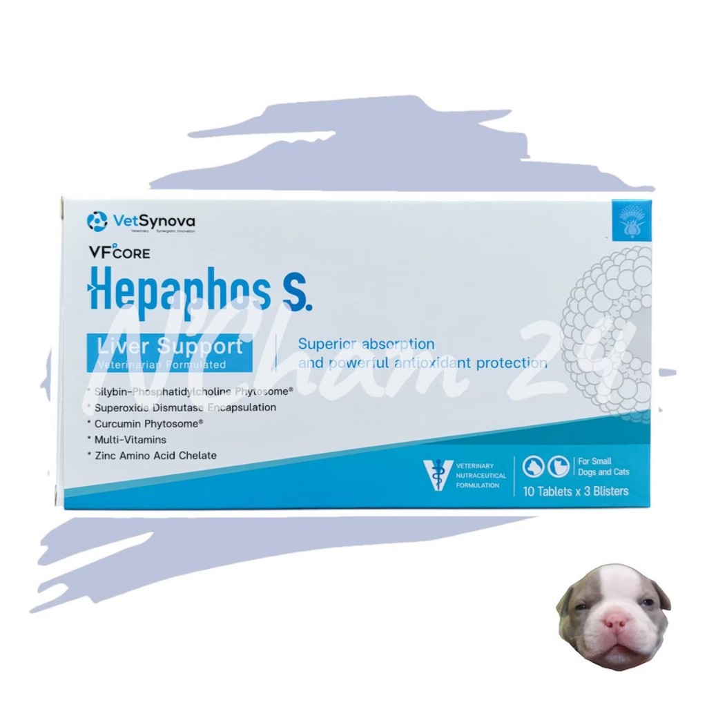 Hepaphos S. ขนาดเม็ดเล็ก วิตามินบำรุงตับ สำหรับสุนัขและแมว 1 กล่อง 30 เม็ด