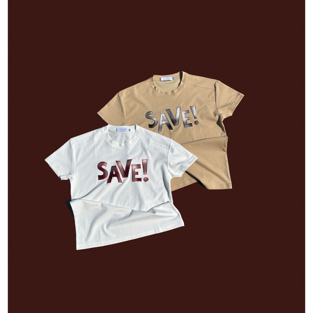 LEELA-BABY T-SHIRT SAVE-เสื้อยืดปักลาย