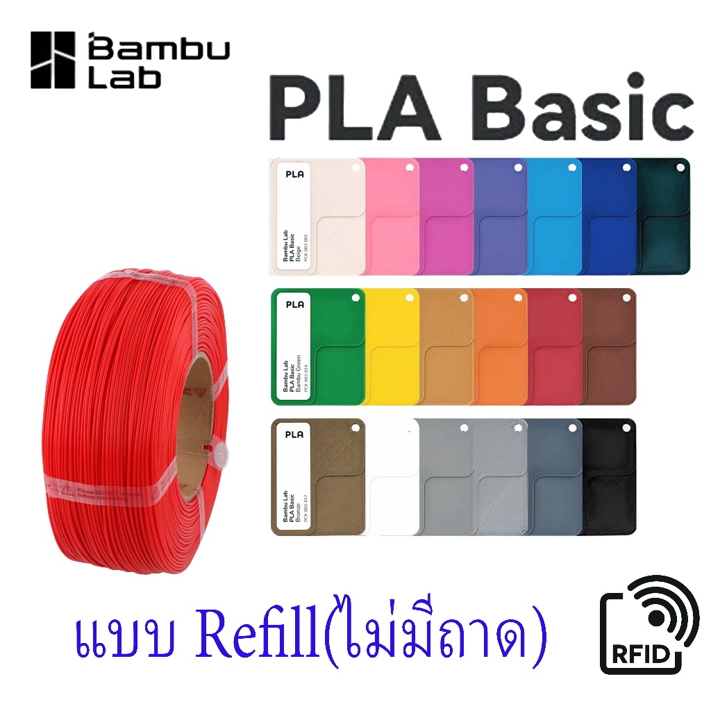 Bambulap REFILL Filament PLA Basic วัสดุการพิมพ์ 3 มิติ cแบบไม่มีแกน