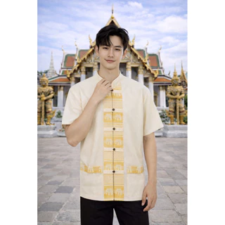 เสื้อลายช้างผู้ชาย 5กระดุม(มีทั้งหมด10สี)