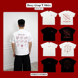 เสื้อBoxy fit crop คอฟิต (Loving you)