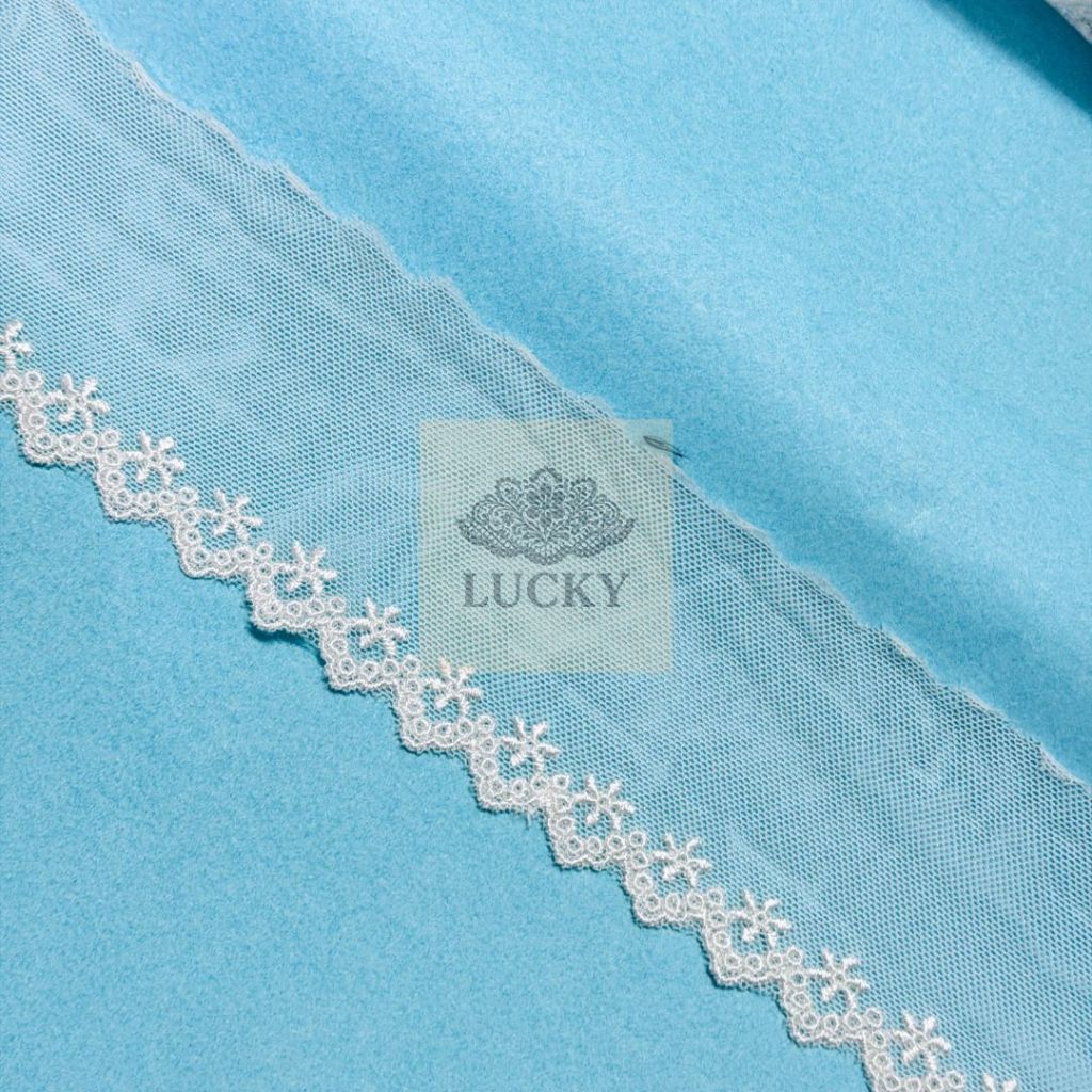 ลูกไม้ LUCKY -ผ้าลูกไม้ปักตาข่าย