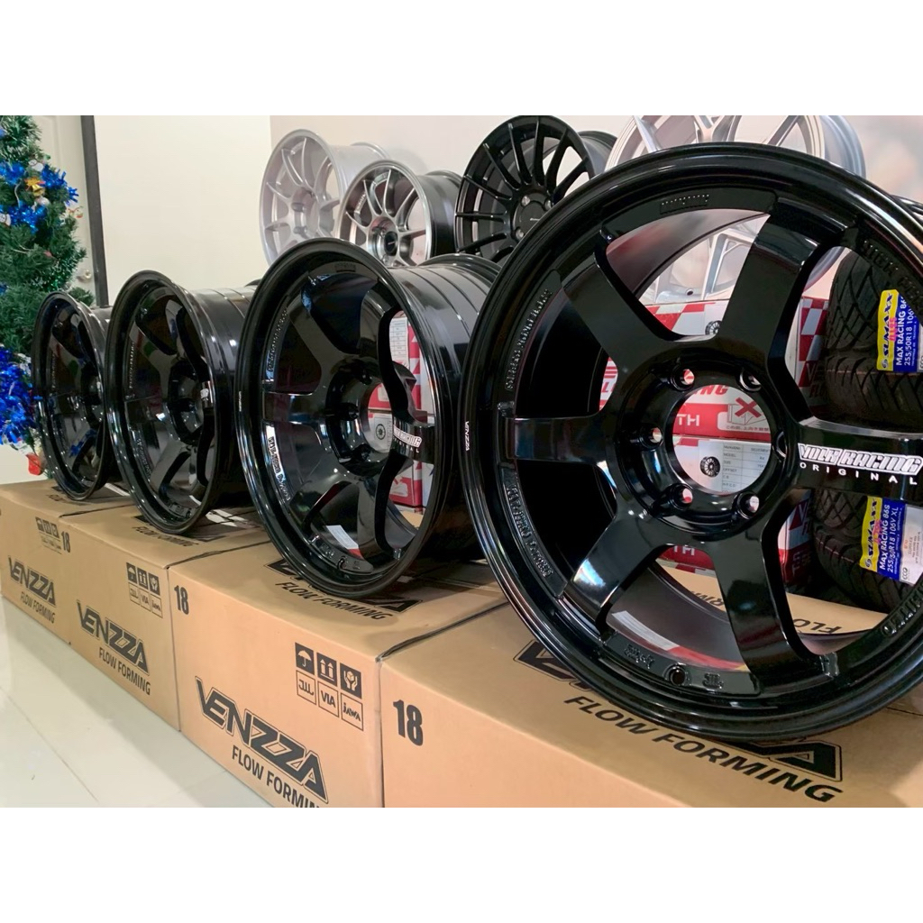 ล้อแม็กTE37 SUV สีดำเงา เลเซอร์ ขอบ 18