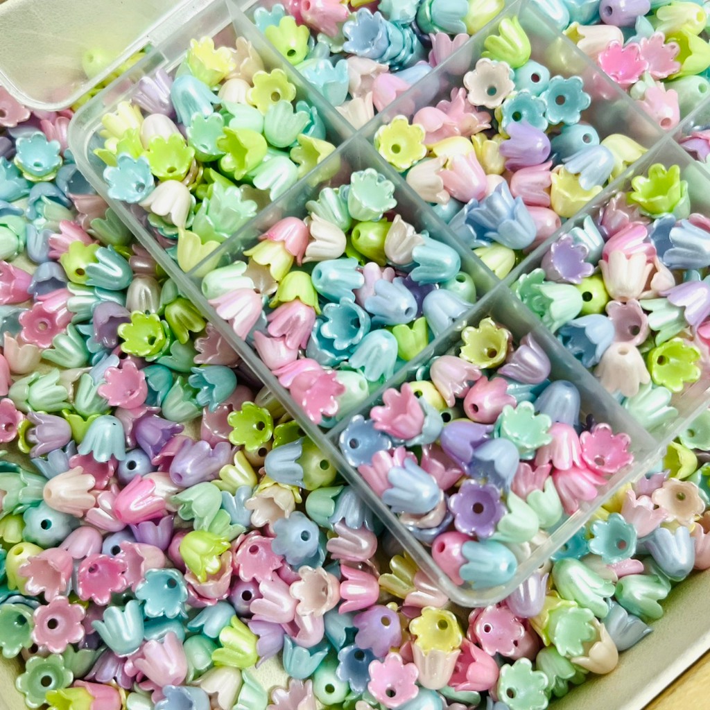 ลูกปัด ดอกบัวดิน มีรูร้อย อุปกรณ์เสริมงานฝีมือ งาน DIY เหมาะสมสำหรับตกแต่งเครื่องประดับ