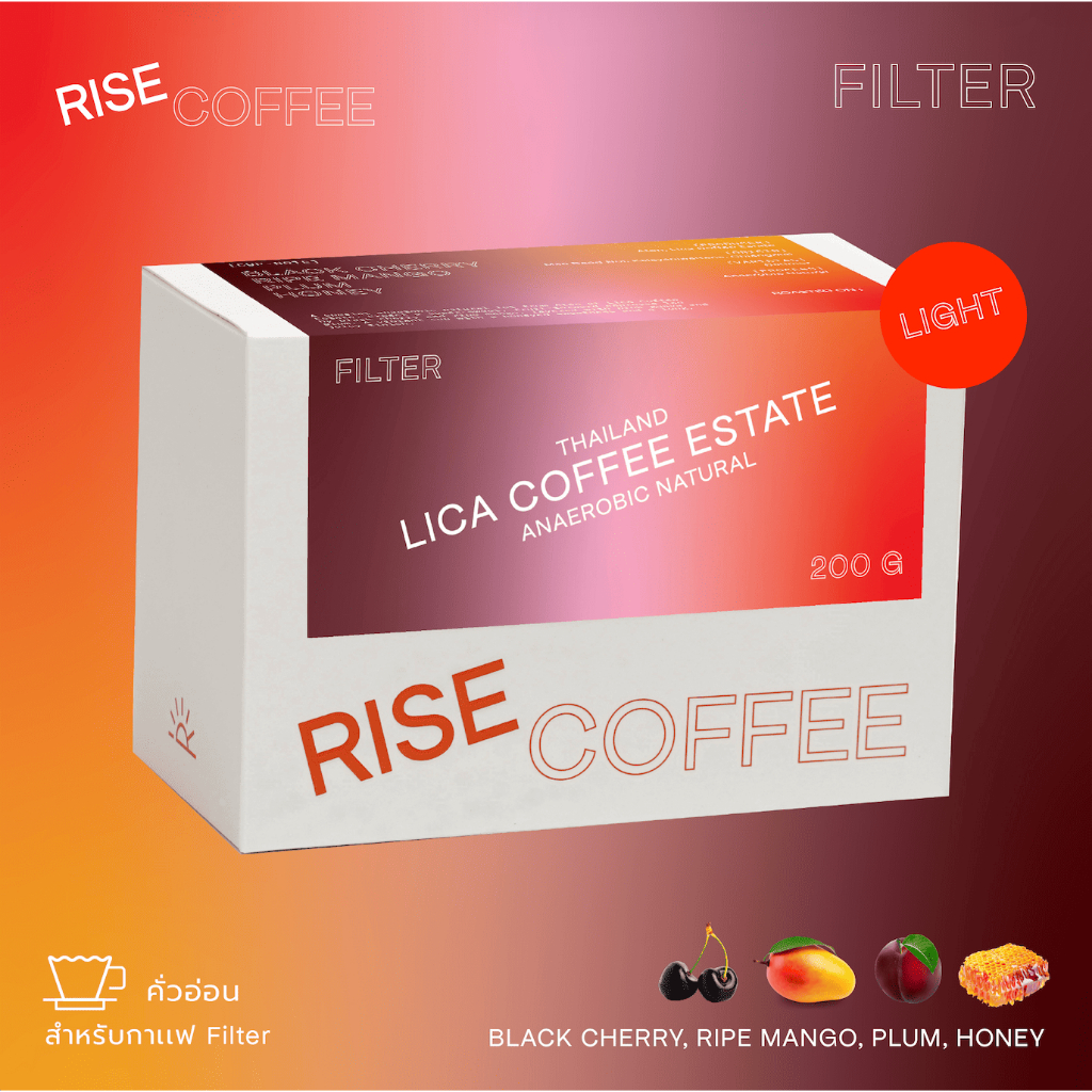 RISE COFFEE เมล็ดกาแฟคั่วอ่อน THAILAND  LICA COFFEE ESTATE - ANAEROBIC NATURAL