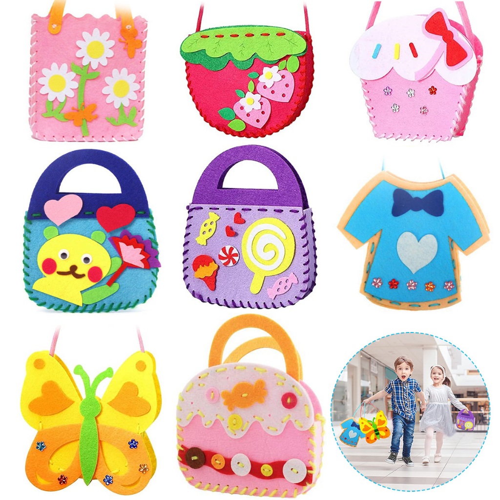 8Pcs First Sewing Kit for Kids DIY Felt Sewing Kit Preschool Educational Toys Kids Craft Felt Kit