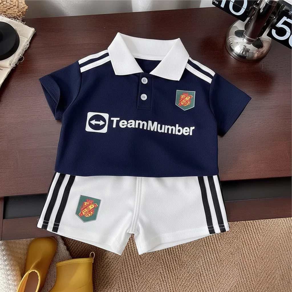 MooDeng Baby ชุดกีฬาเด็ก ชุดเซต เสื้อ กางเกง สีแดง สีขาว สีดำ เนื้อผ้าดี นุ่ม สำหนรับ 1-7ขวบ thumbnail 6