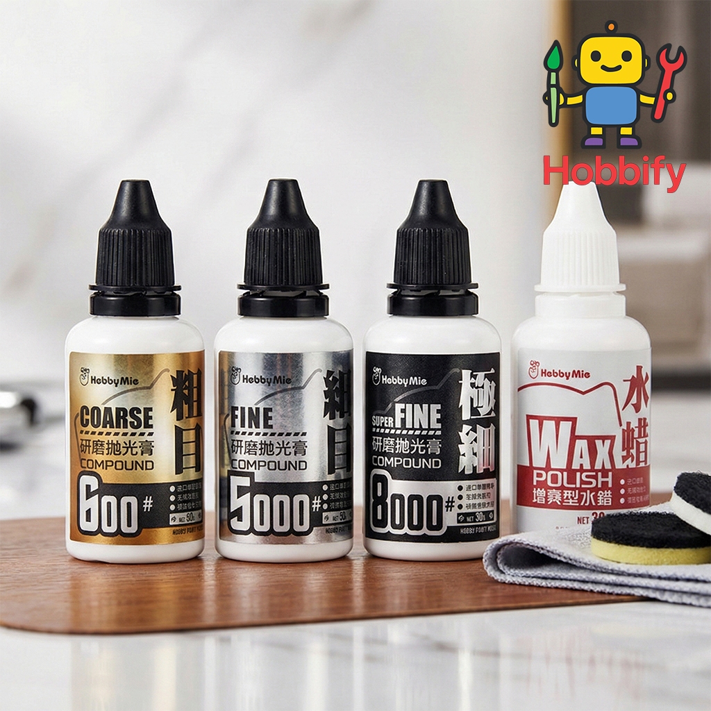 ✨ HobbyMio Polishing Compound & Wax Series | ชุดครีมขัดเงาโมเดลสูตรน้ำ เกรดพรีเมียม 🛠️💎