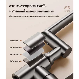 ก๊อกน้ำห้องครัว หมุนได้ 360 สแตนเลส อ่างล้างหน้า โต๊ะล้างมือ ก๊อกน้ำ สแตนเลส ก๊อกน้ำอเนกประสงค์