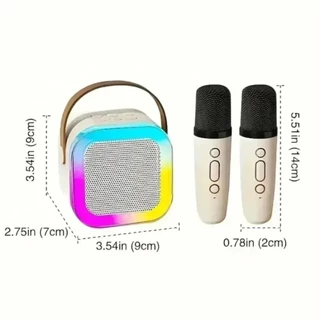 K12ลำโพงบลูทูธ ไมโครโฟน2อัน สีRGB มินิ แบบพกพา ลำโพงคาราโอเกะไร้สายกลางแจ้งขนาดเล็ก