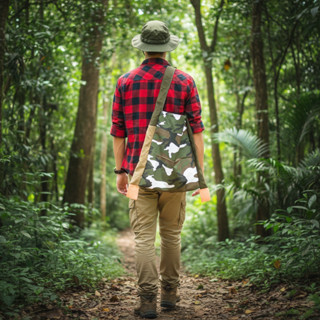 (10 ใบ) กระเป๋าย่าม ย่ามเดินป่า ผ้าหนา ไซส์ใหญ่ 40x43 ซม. ถุ…