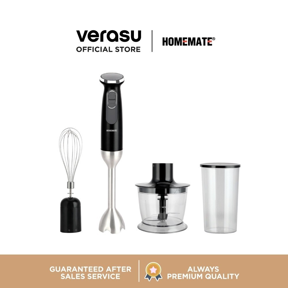 HOMEMATE ชุดเครื่องปั่นมือถือ 1200 วัตต์ สแตนเลส/ดำ รุ่น HOM-265023