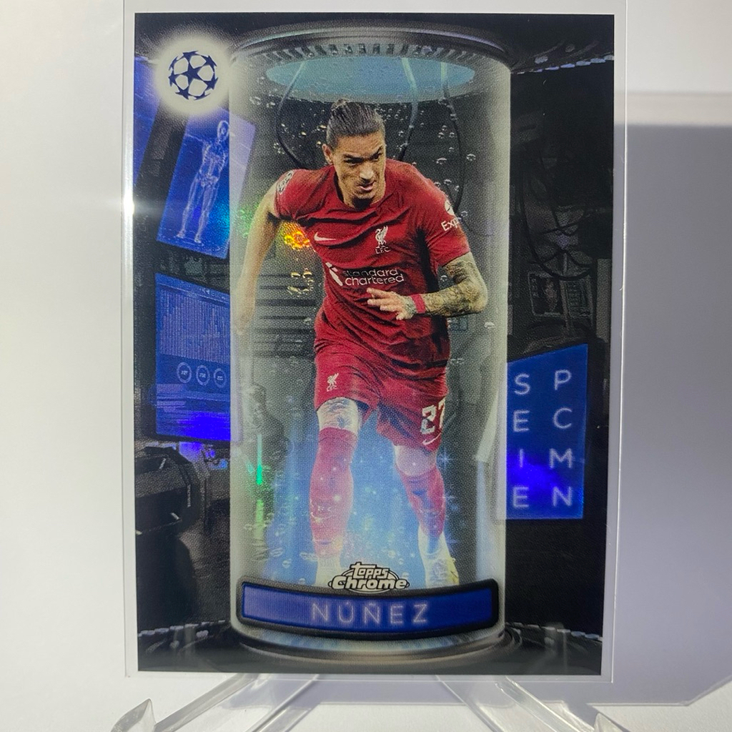 การ์ดนักฟุตบอล DARWIN NUNEZ , LIVERPOOL, TOPPS CHROME 2023