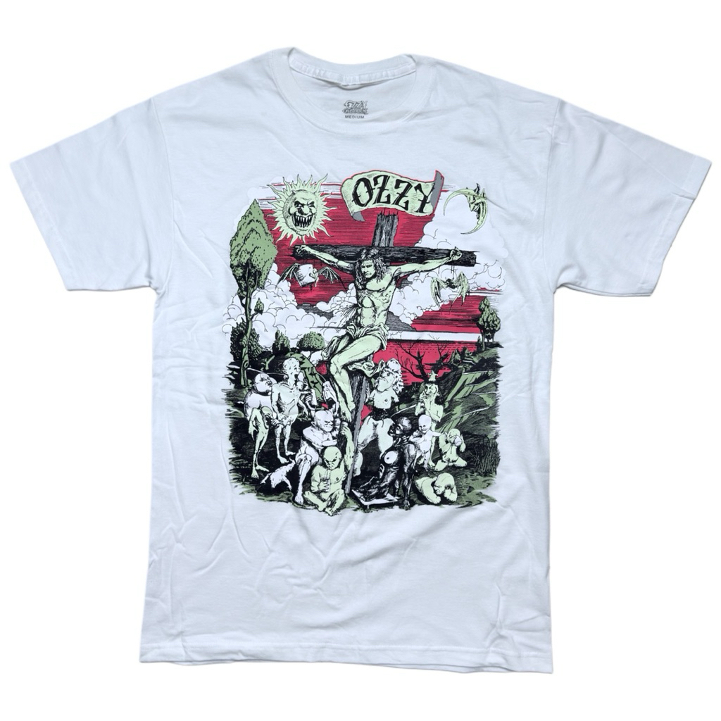 OZZY OSBOURNE T-SHIRT : CRUCIFORM (WHITE)