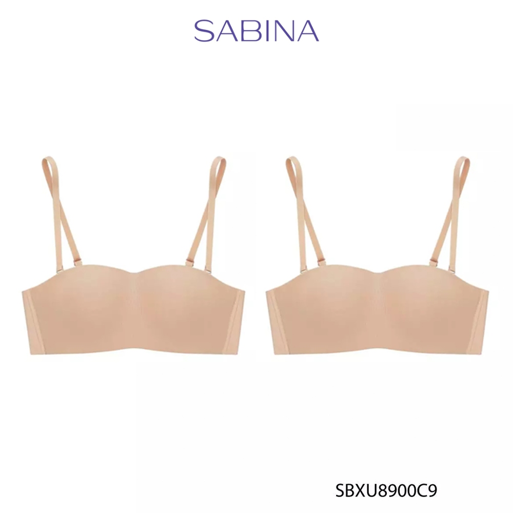 Sabina เสื้อชั้นใน (Set 2 ชิ้น) Pretty Perfect Level 1 เกาะอก ไร้ตะเข็บ ไร้โครง รหัส SBXU8900C9 - สีเนื้อเข้ม