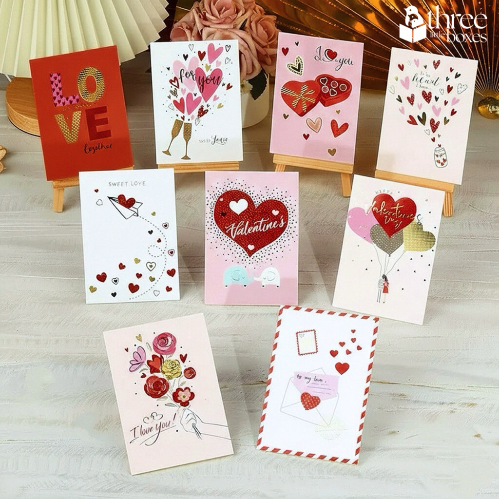 การ์ดอวยพร การ์ดหัวใจ ขนาด 8.5x12 cm. เพิ่มTexture ปั้มฟอยล์ พรีเมี่ยม พร้อมซอง การ์ดวันวาเลนไทน์ Gift card