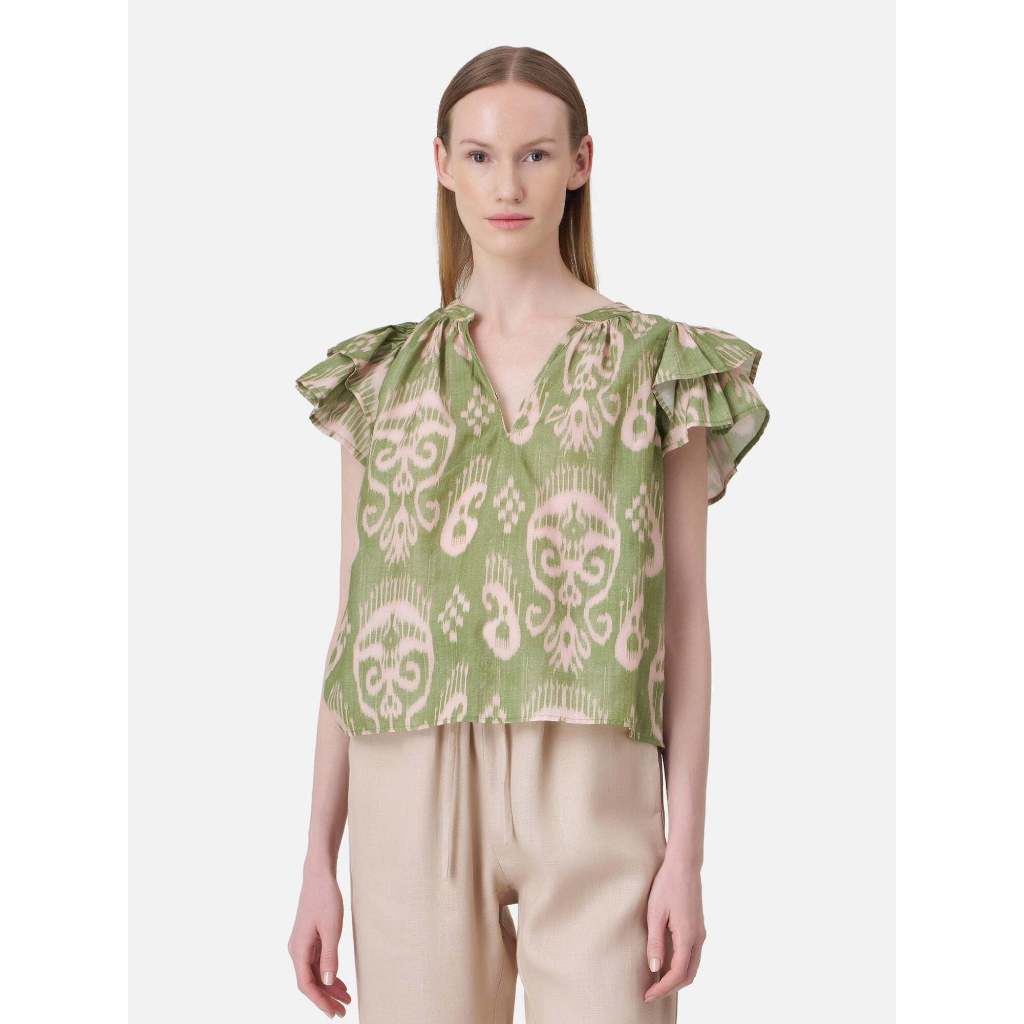 Nark Noy Flutter Sleeve Blouse