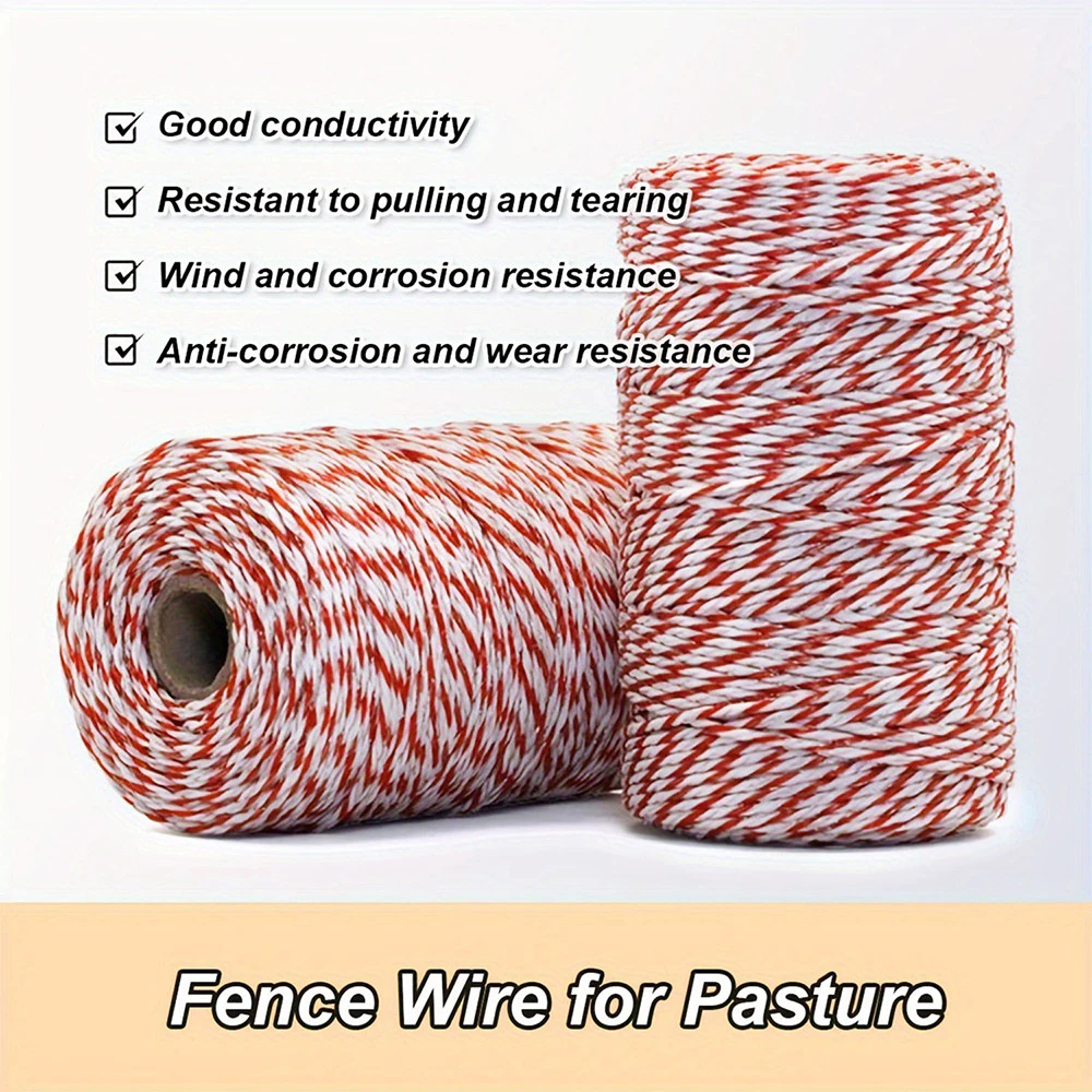 เชือกรั้วไฟฟ้าเชือกโพลี เชือกต้านทานต่ำ ลวดไฟฟ้ากันวัว รั้วไฟฟ้า รั้วไฟฟ้า ลวดโพลี คุณภาพสูง 500 เมตร ส่งจากไทย - รูปที่ 6