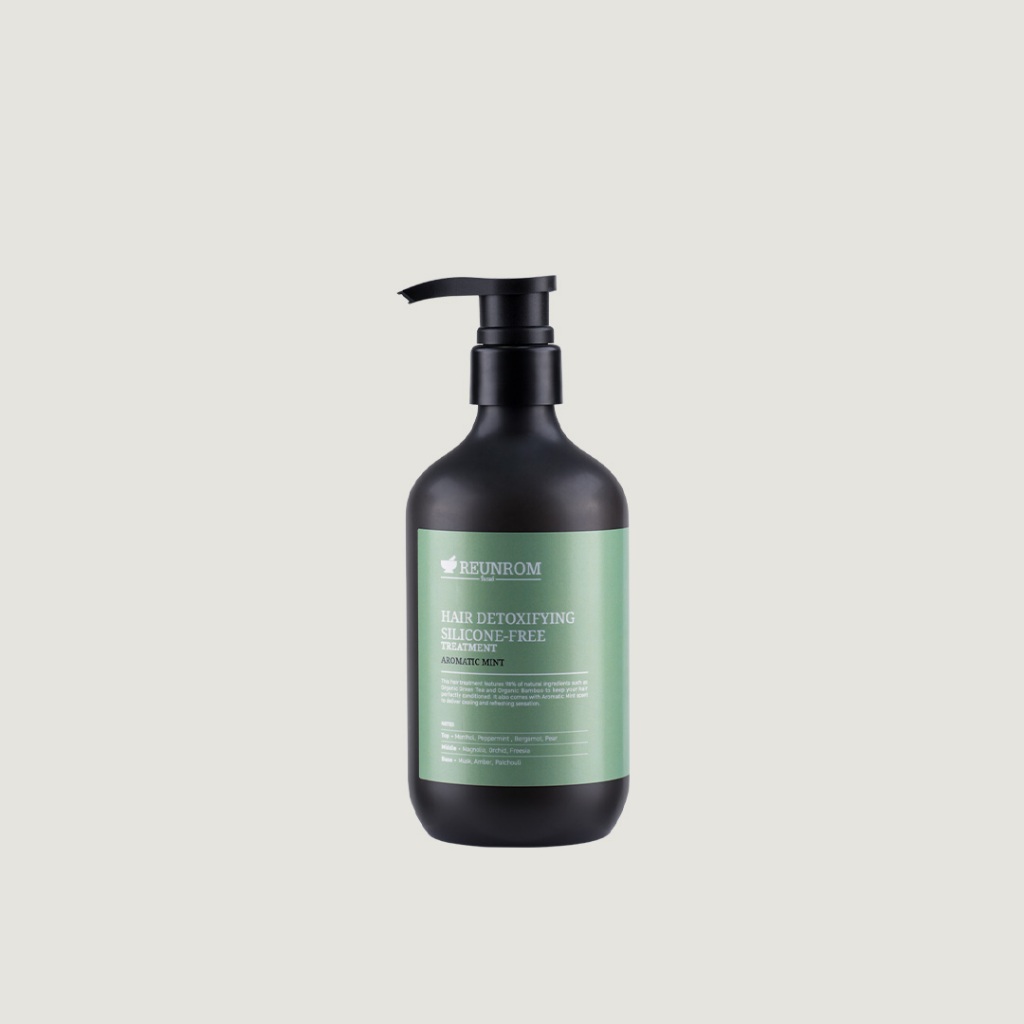 Reunrom แฮร์ดีท็อกซิฟายอิ้งซิลิโคนฟรีทรีตเมนต์ 500ml อโรมาติกมินต์ สูตรลดความมัน – โปรปัง