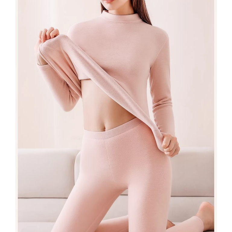 Plus Size~Thermal suit German fleece mid-neck design ชุดเทอร์มอลสีเทาที่ทันสมัย สามารถทนต่อความหนาวเย็นได้ต่ำถึง -10°C - รูปที่ 5