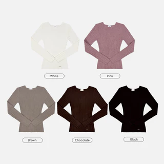 Paloy - PL2099 เสื้อแฟชั่นแขนยาวผ้าร่อง อะไหล่ paloy ผ้ายืด