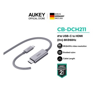 AUKEY สายHDMI USB-C to HDMI 8K 60Hz Cable | สายถัก ต่อจอ MacBook iPad TV CB-DCH211