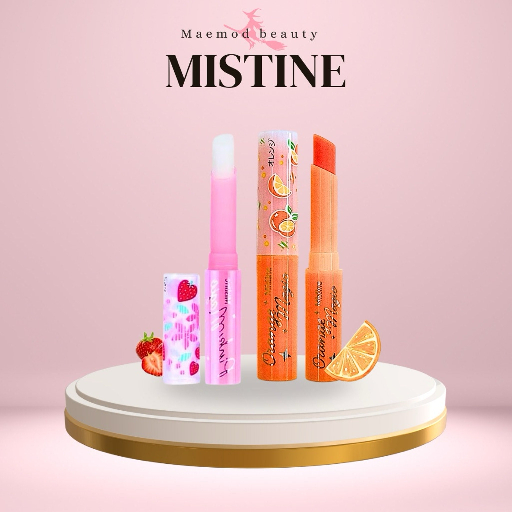 Mistine Pink/ Orange Magic Lip Plus Vitamin E Strawberry มิสทิน ลิปมันเปลี่ยนสี พิ้งค์เมจิก วิตามินอี กลิ่นสตรอเบอร์รี่