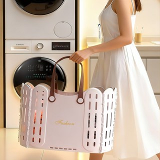 HOGO ตะกร้าใส่ผ้า ตะกร้าผ้าอเนกประสงค์ ขนาดใหญ่ พร้อมหูจับ ต…