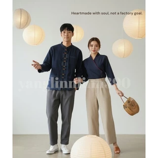 💐เสื้อผ้าฝ้ายผู้ชายสไตล์ล้านนาประยุกต์แต่งกระดุมโลหะ(อัดกาว)Rinn-Linn 390: Modern Lanna Heritage☘️