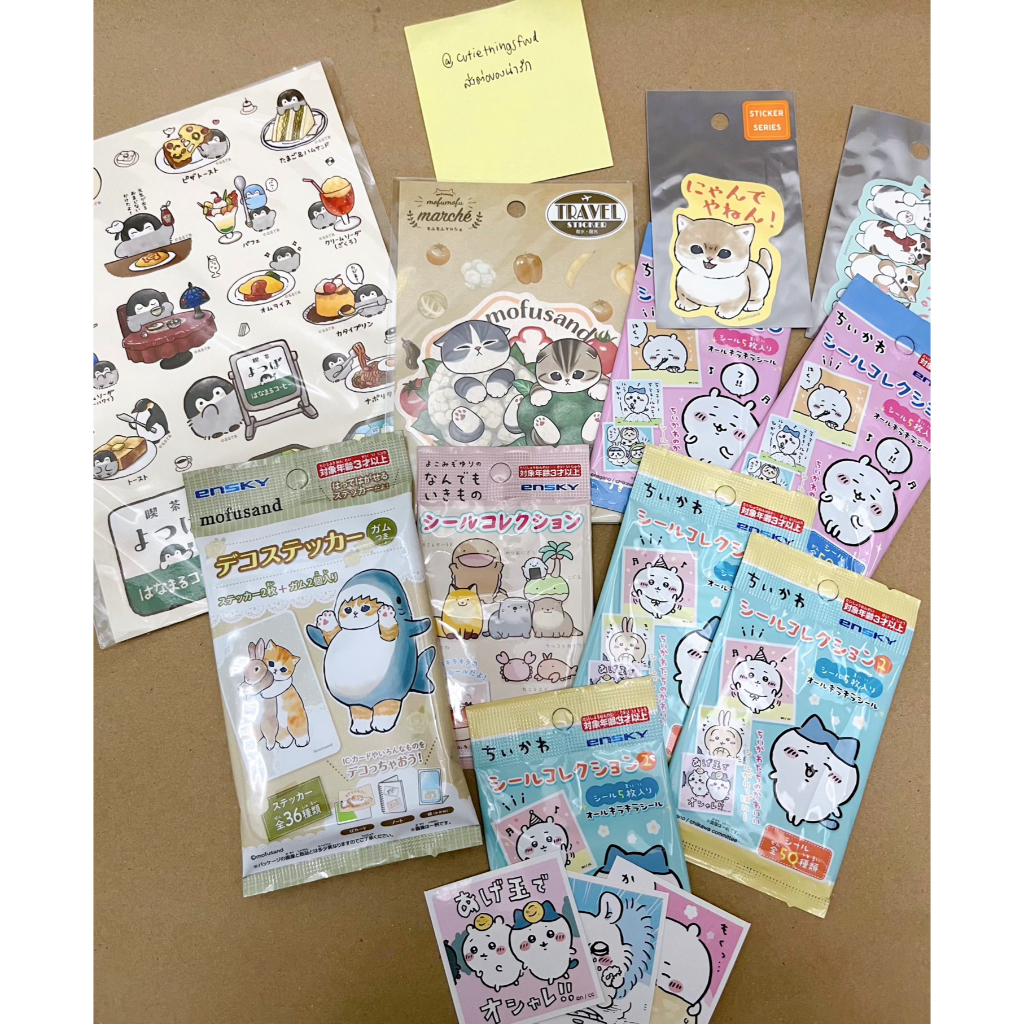 ✅😸 ของใหม่จาก 🇯🇵 สติ๊กเกอร์ chiikawa mofusand yokomizoyuri แพนกวิน Koupen-chan
