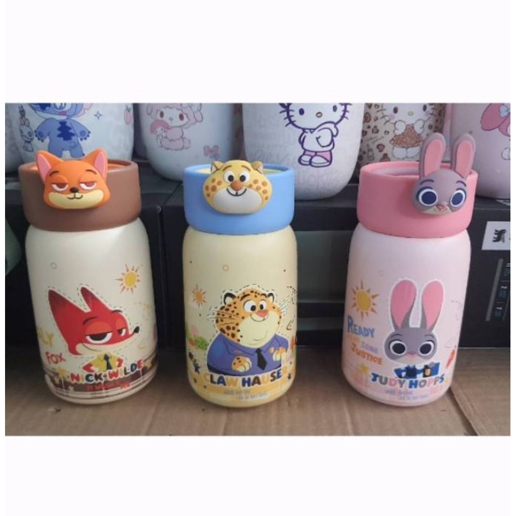กระบอกน้ำเก็บอุณหภูมิ Zootopia สินค้าลิขสิทธิ์แท้💯💯💯 แบบฝาเกลียว ยกดื่ม  สแตนเลส 316 มี 3 ลาย ราคาใบละ 379 บาท - รูปที่ 6